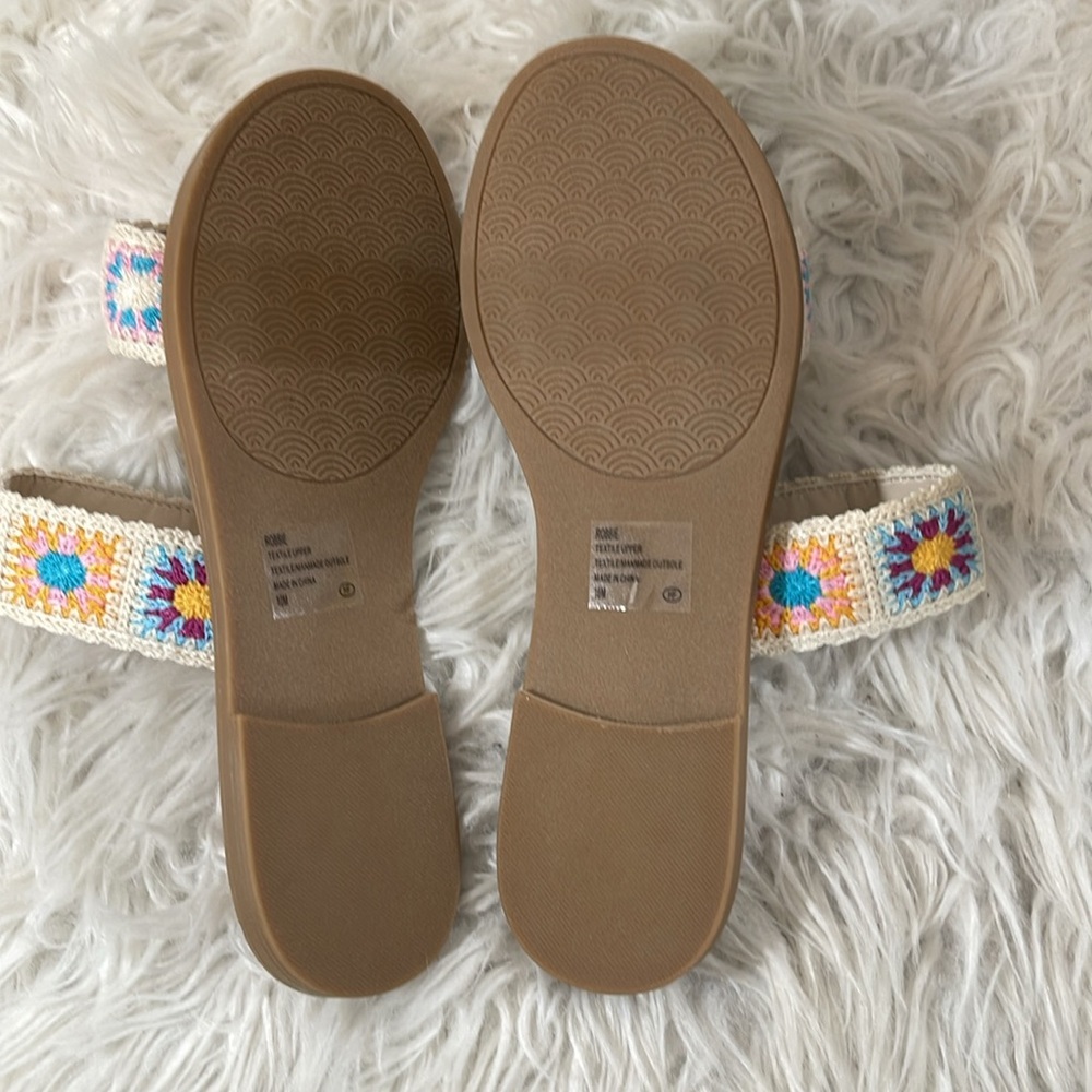 JELLYPOP Women's Robbie Natural Multi Crochet Slip On Sandals Size 10 NEW - Picture 11 of 15